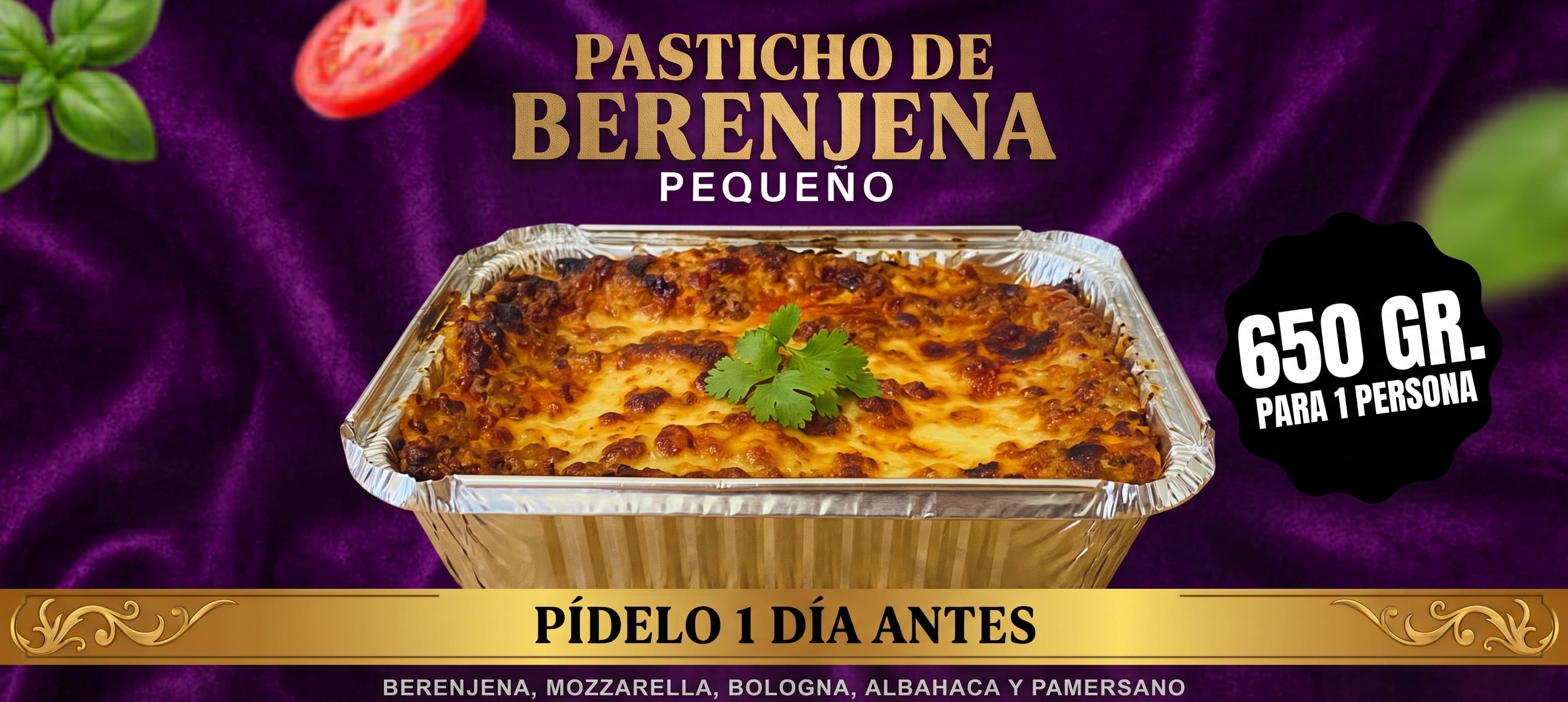 PASTICHO GLUTEN FREE Berenjenas. solicitar 1 dia de anticipacion 